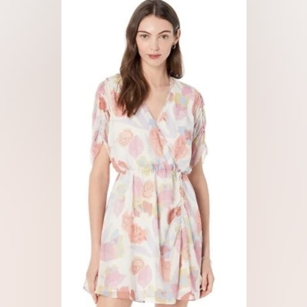 New Ted Baker Juleah Ruched Sleeve Detail Floral Print Mini Dress NWT - Picture 2 of 12